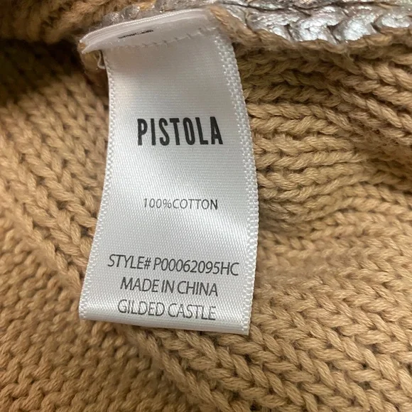 PISTOLA EVERLY FOIL ACCENT COTTON SWEATER GILDED CASTLE COLOR WOMENS SZ LARGE - Picture 10 of 13